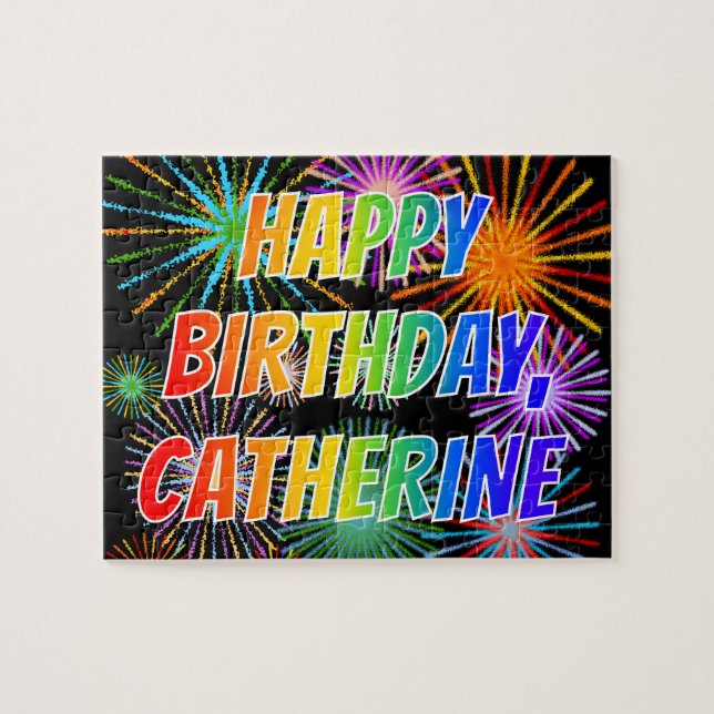 First Name "CATHERINE", Fun "HAPPY BIRTHDAY" Jigsaw Puzzle (Horizontal)