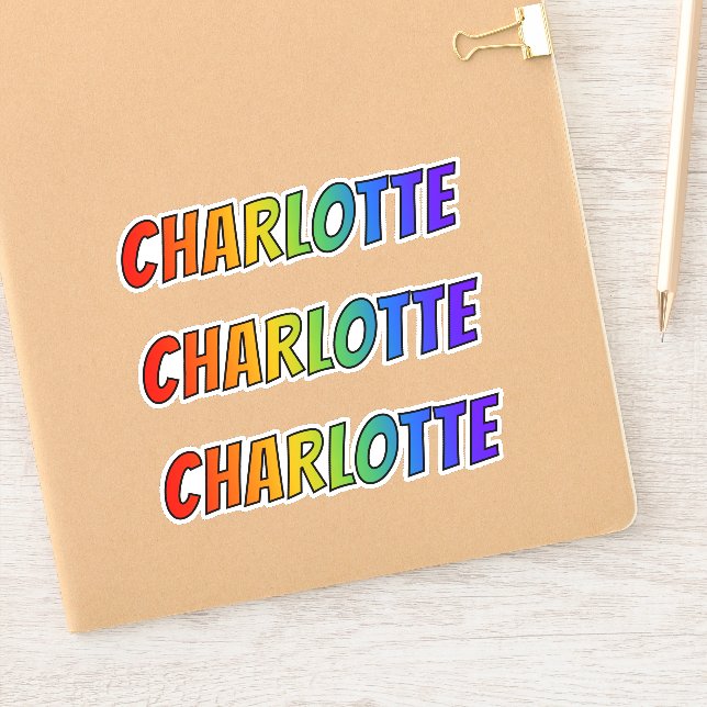 First Name "CHARLOTTE" w/ Fun Rainbow Colouring (Notebook)