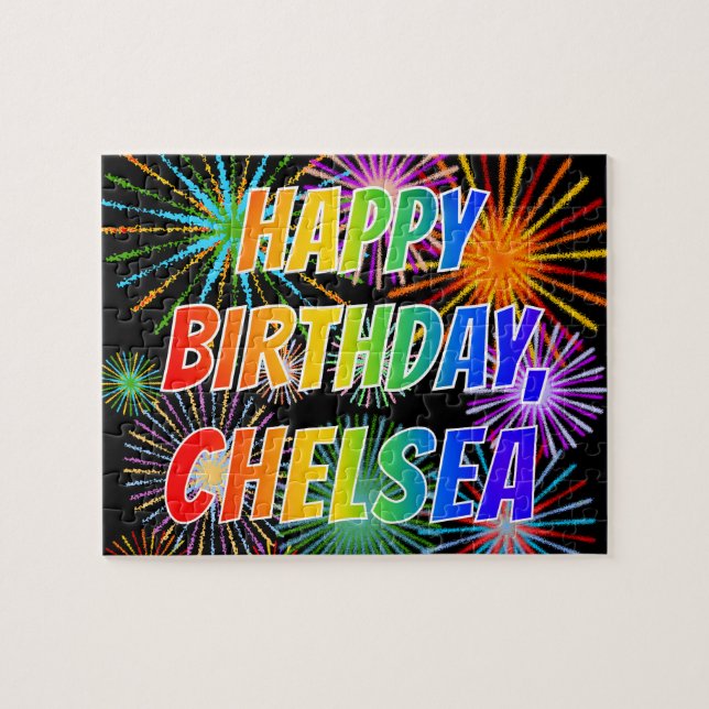 First Name "CHELSEA", Fun "HAPPY BIRTHDAY" Jigsaw Puzzle (Horizontal)