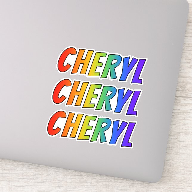 First Name "CHERYL" w/ Fun Rainbow Colouring (Detail)