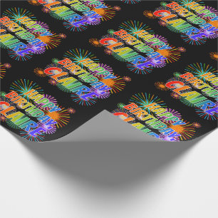 First Name "CLAIRE", Fun "HAPPY BIRTHDAY" Wrapping Paper