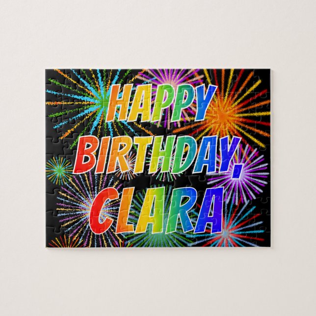 First Name "CLARA", Fun "HAPPY BIRTHDAY" Jigsaw Puzzle (Horizontal)