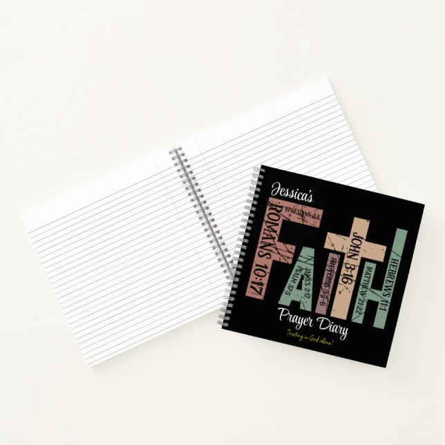First Name | Cute Colourful Bible Verses Typograph Notebook (Inside)