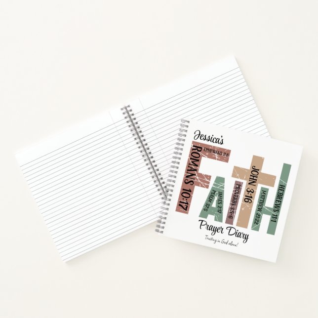 First Name | Cute Colourful Bible Verses Typograph Notebook (Inside)