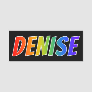 First Name "DENISE": Fun Rainbow Colouring Tag