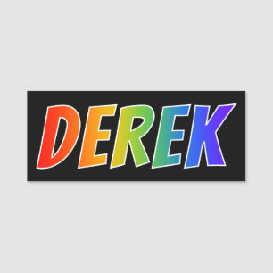 First Name "DEREK": Fun Rainbow Colouring Tag