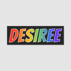 First Name "DESIREE": Fun Rainbow Colouring Tag