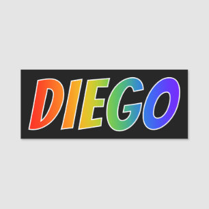 First Name "DIEGO": Fun Rainbow Colouring Tag