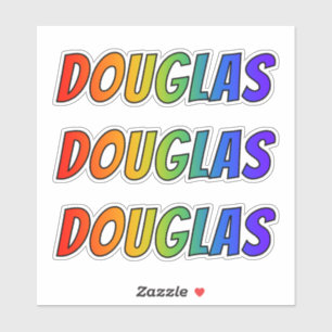 First Name "DOUGLAS" w/ Fun Rainbow Colouring