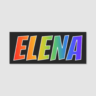 First Name "ELENA": Fun Rainbow Colouring Tag