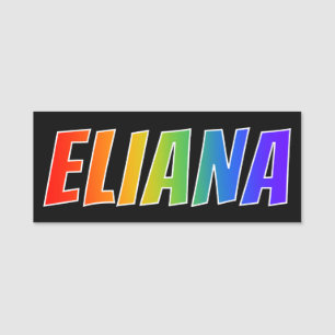 First Name "ELIANA": Fun Rainbow Colouring Tag