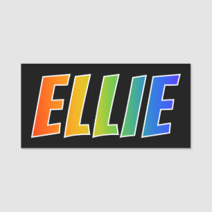 First Name "ELLIE": Fun Rainbow Colouring Tag