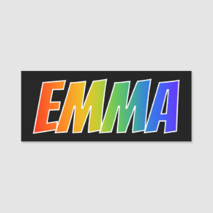 First Name "EMMA": Fun Rainbow Colouring Tag