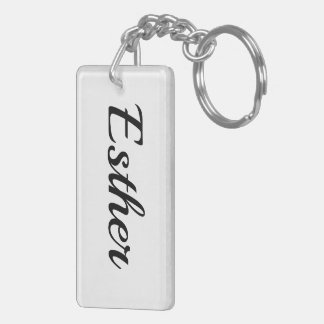 first name Esther black and white Key Ring