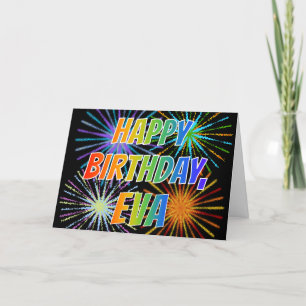 First Name "EVA" Fun "HAPPY BIRTHDAY" Card