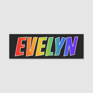 First Name "EVELYN": Fun Rainbow Colouring Name Tag