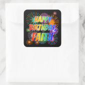 First Name "FAITH", Fun "HAPPY BIRTHDAY" Square Sticker (Bag)
