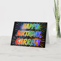 First Name "GARRETT" Fun "HAPPY BIRTHDAY"