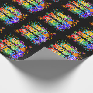 First Name "GERALD", Fun "HAPPY BIRTHDAY" Wrapping Paper