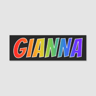 First Name "GIANNA": Fun Rainbow Colouring Name Tag
