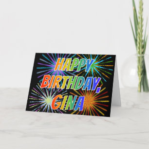 First Name "GINA" Fun "HAPPY BIRTHDAY" Card