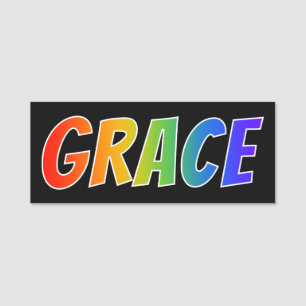 First Name "GRACE": Fun Rainbow Colouring Tag