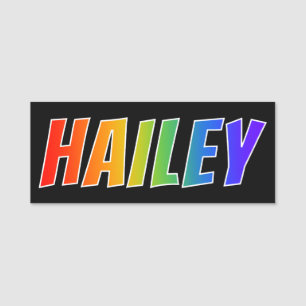 First Name "HAILEY": Fun Rainbow Colouring Name Tag