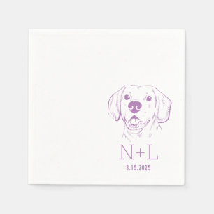 First Name Initials Beagle Wedding Napkins