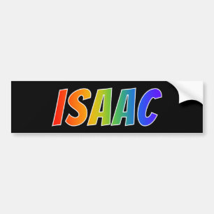 First Name "ISAAC": Fun Rainbow Colouring Bumper Sticker