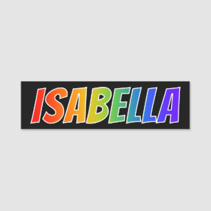 First Name "ISABELLA": Fun Rainbow Colouring Tag