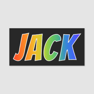 First Name "JACK": Fun Rainbow Colouring Tag