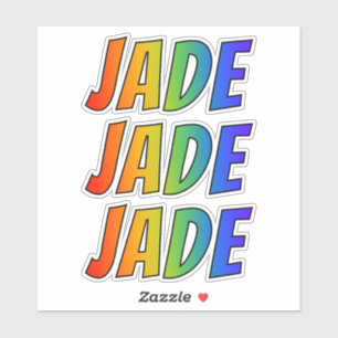 First Name "JADE" w/ Fun Rainbow Colouring