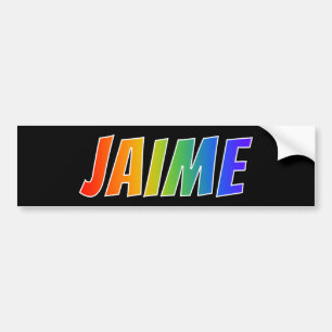 First Name "JAIME": Fun Rainbow Colouring Bumper Sticker