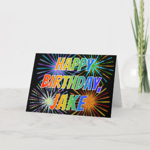 First Name "JAKE" Fun "HAPPY BIRTHDAY" Card