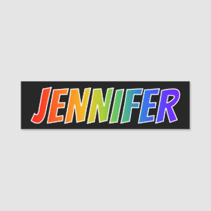First Name "JENNIFER": Fun Rainbow Colouring Tag