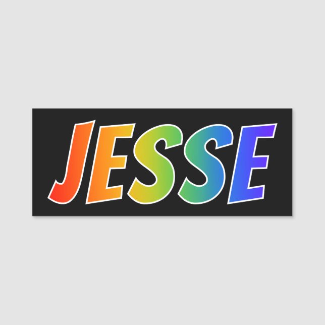 First Name "JESSE": Fun Rainbow Colouring Tag (Front)