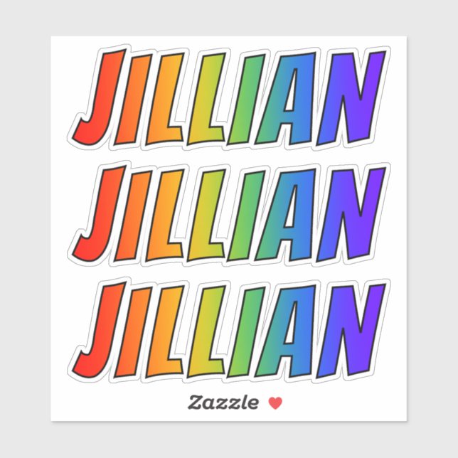 First Name "JILLIAN" w/ Fun Rainbow Colouring (Sheet)