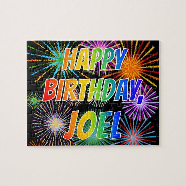 First Name "JOEL", Fun "HAPPY BIRTHDAY" Jigsaw Puzzle (Horizontal)