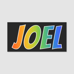 First Name "JOEL": Fun Rainbow Colouring Name Tag