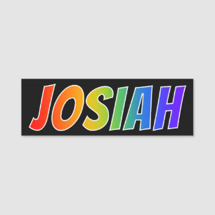 First Name "JOSIAH": Fun Rainbow Colouring Tag