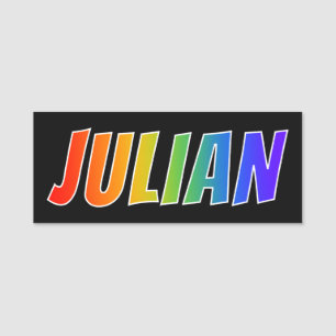 First Name "JULIAN": Fun Rainbow Colouring Tag