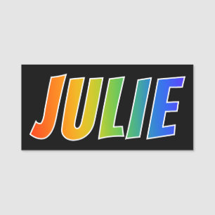 First Name "JULIE": Fun Rainbow Colouring Tag