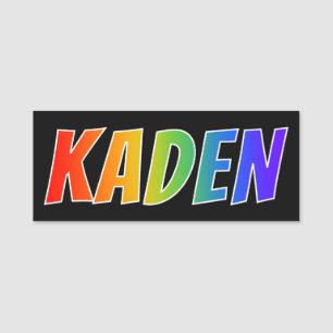 First Name "KADEN": Fun Rainbow Colouring Name Tag