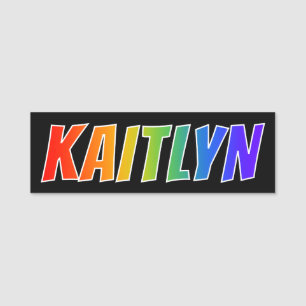 First Name "KAITLYN": Fun Rainbow Colouring Tag