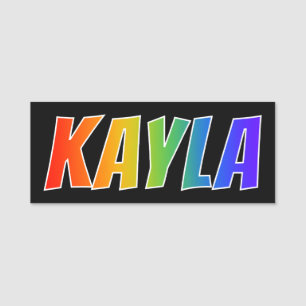 First Name "KAYLA": Fun Rainbow Colouring Tag