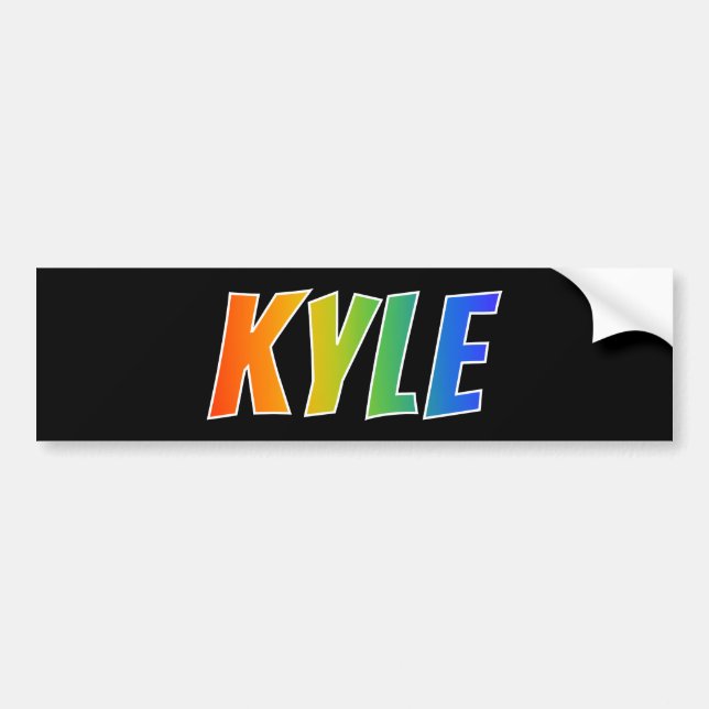 First Name "KYLE": Fun Rainbow Colouring Bumper Sticker (Front)
