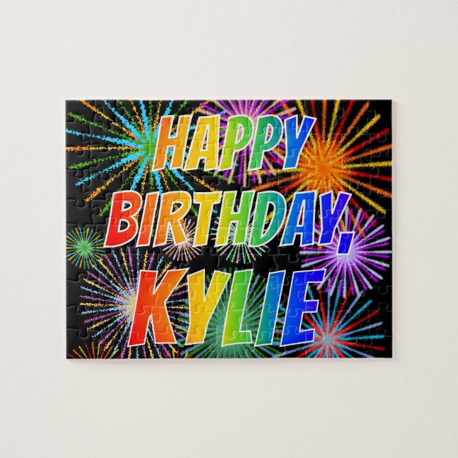 First Name "KYLIE", Fun "HAPPY BIRTHDAY" Jigsaw Puzzle (Horizontal)