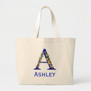 First Name Letter A personalised Large Tote Bag