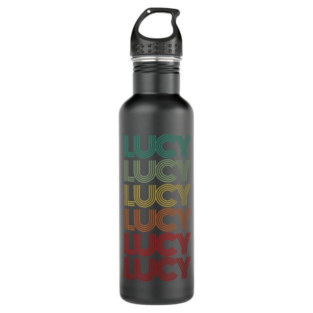 First Name LUCY Girl Retro Personalised Groovy 60s 710 Ml Water Bottle (Front)