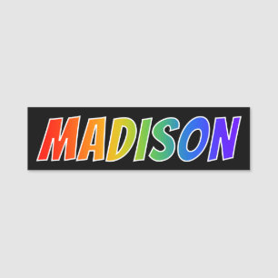 First Name "MADISON": Fun Rainbow Colouring Name Tag